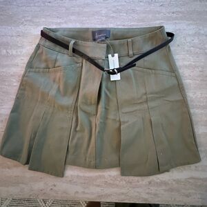 Anthropologie olive green mini skirt